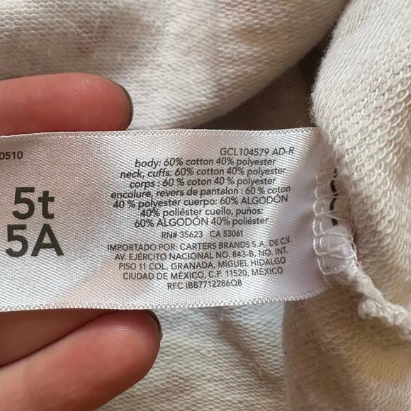 Carter's light gray red hearts valentine long sleeve sweater dress SIZE 5T - Picture 4 of 6